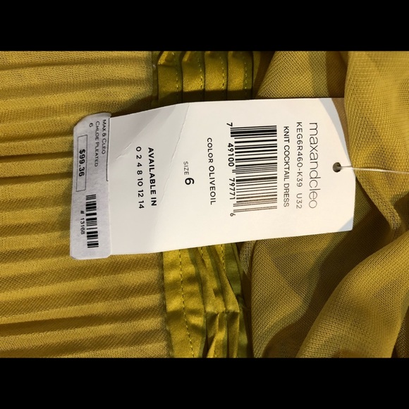 NWT Max & Cleo Knit Cocktail Dress Golden Yellow - Picture 7 of 7
